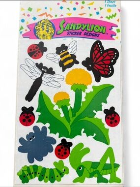 Rare Vintage 1990 Sandylion Stickers - Insects